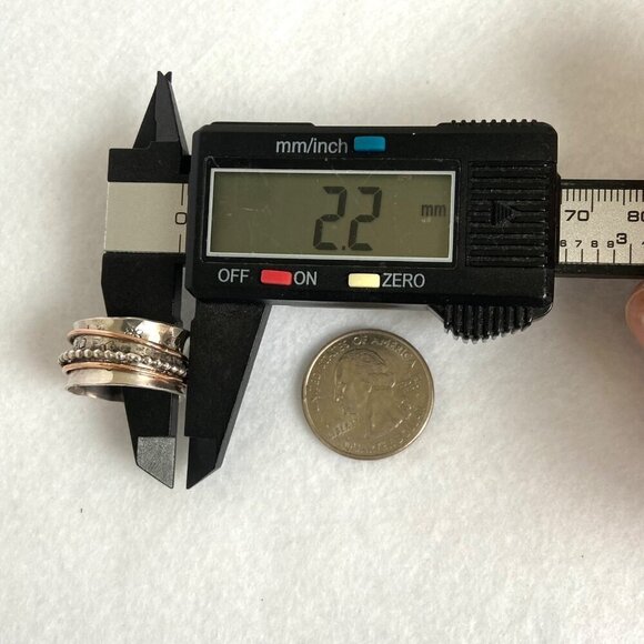 Sterling Silver 925 Copper Wide Spinner Curved Comfort Fit Band Ring Sz 7.25 - Picture 15 of 16